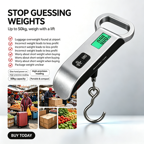 🔥HOT SALE🔥 COD！Portable Electronic Luggage Scale, MiniHandheld Electronic Scale, T-Type,50kgOutdoor Travel Scale,Gram-Accurate.48HDispatch ICOD Orders are dispatched within48 hours from our Nairobiwarehouse.Delivery takes 1-3 working days.