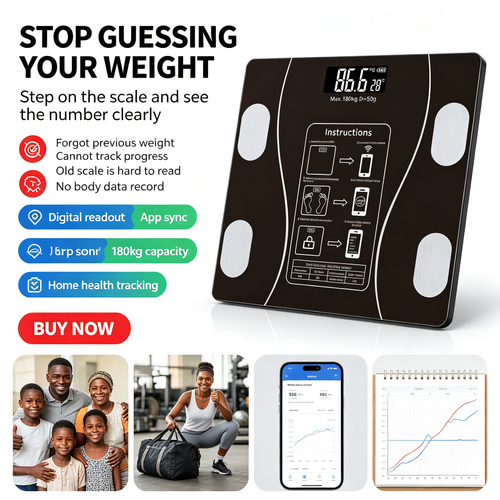 🔥HOT SALE🔥 COD！Body Fat Scale, Fat Scale, Adult BluetoothScale, Body Scale, Compact Electronic Scale,Weight Scale, Body Fat Scale, Home Use,Accurate.48H Dispatch ICOD Orders aredispatched within 48 hours from our Nairobiwarehouse.Delivery takes 1-3 working days.