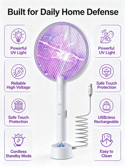 🔥HOT SALE🔥 COD！Rechargeable Household Electric Mosquito Swatter,Powerful Mosquito Killer,Lithium-Ion Mosquito and Fly Swatter,Multifunctional Mosquito-Killing Tool.48H Dispatch ICOD Orders are dispatched within 48 hours from our Nairobi warehouse.Delivery takes 1-3 working days.