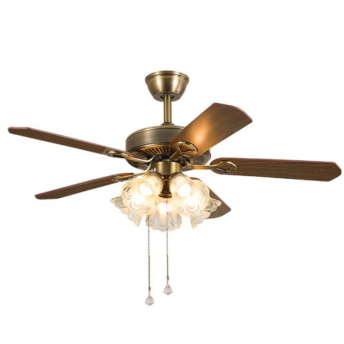 Home delivery + cash on delivery + on-site installation JACKSUN Modern American Retro Dining Room Ceiling Fan Light, Silent Pendant Light
