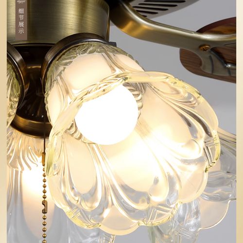 Home delivery + cash on delivery + on-site installation JACKSUN Modern American Retro Dining Room Ceiling Fan Light, Silent Pendant Light