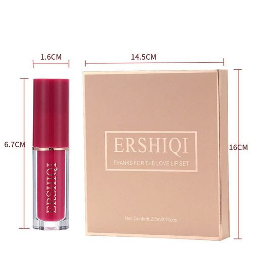 12-Color Book-Style Lip Gloss Set – Matte & Pearl, Non-Sticky, Lip Gloss & Lipstick ✨
