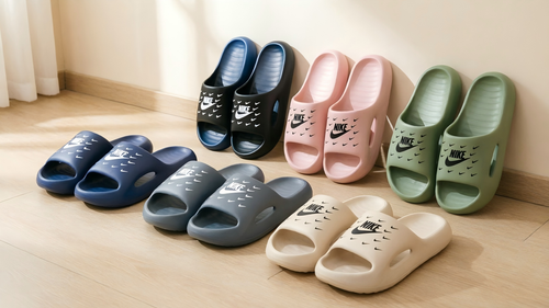 Wholesale  Ergonomic Platform EVA Slippers Silent Wear‑Resistant Thick‑Sole Indoor Casual Slides With NIKE Logo