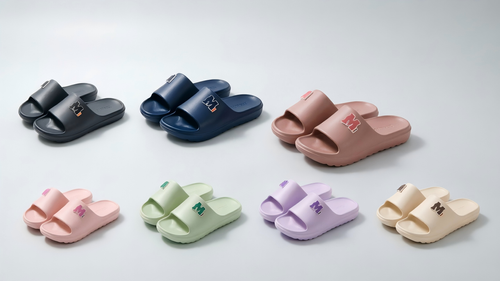 Letter M Logo EVA Slide Slippers Non‑Slip Thick Sole Soft Comfort Indoor Outdoor Casual Slides EU40