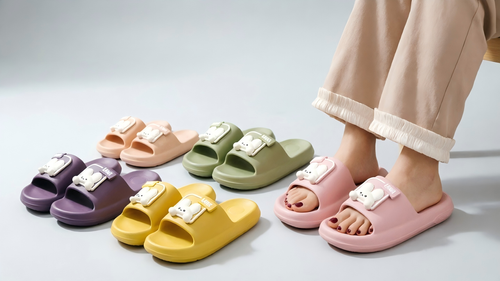 Soft Thick‑Sole Cartoon Rabbit Ladies Casual Slides