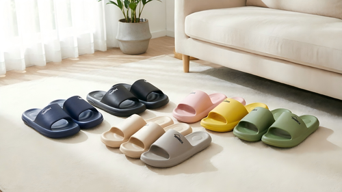 Solid‑Color Simple Logo One‑Size Open‑Toe Sandals