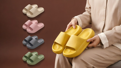 Wholesale Unisex Grid Texture EVA Platform Slides Soft Non‑Slip Thick‑Sole Indoor Casual Slippers