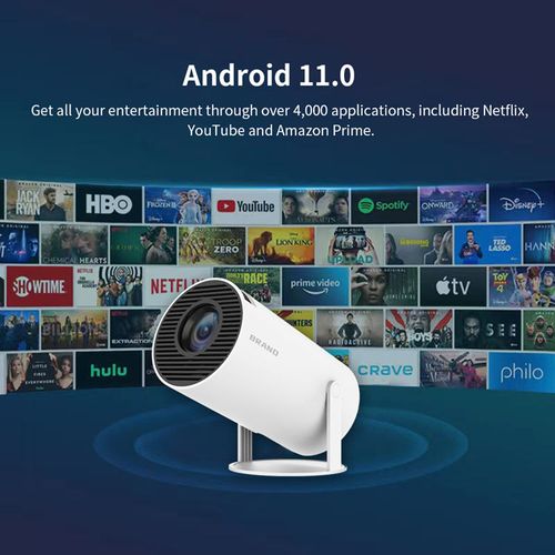 2024 New HY300 Pro Smart Portable Projector Quad Core Android 11 WIFI LCD 4K Video 720P Home Theater Proyector Mini Projectors