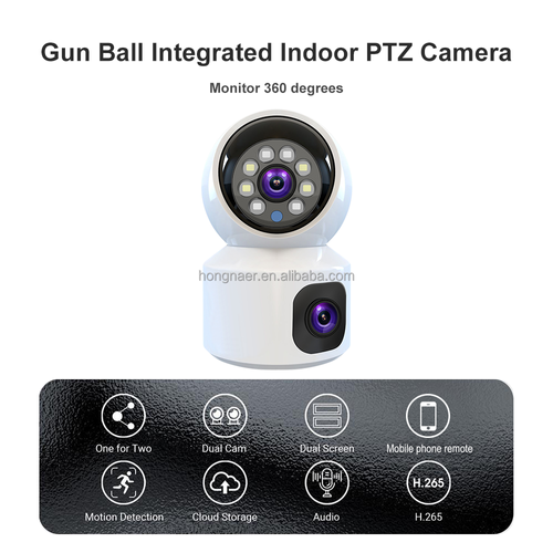 Hongnaer 8MP Indoor Color Infrared Night Vision Wireless Dome PTZ IP Camera V380 Pro Dual Lens 4K WiFi CCTV Home Security Camera