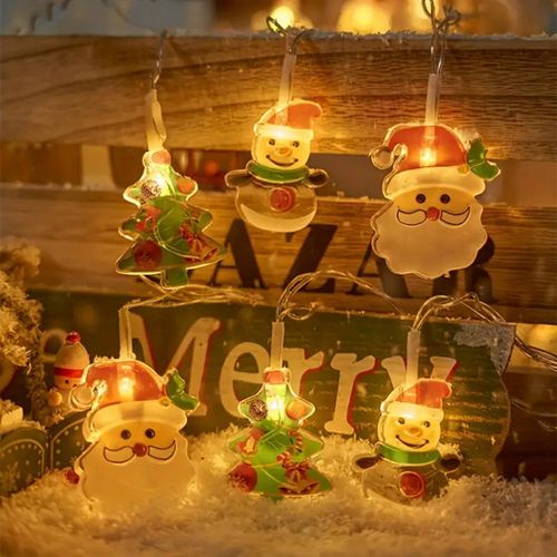 Christmas String Light Santa Claus Snowman USB LED Garland for Christmas Tree Xmas Hanging Lamp Fairy New Year's Decor Droship
