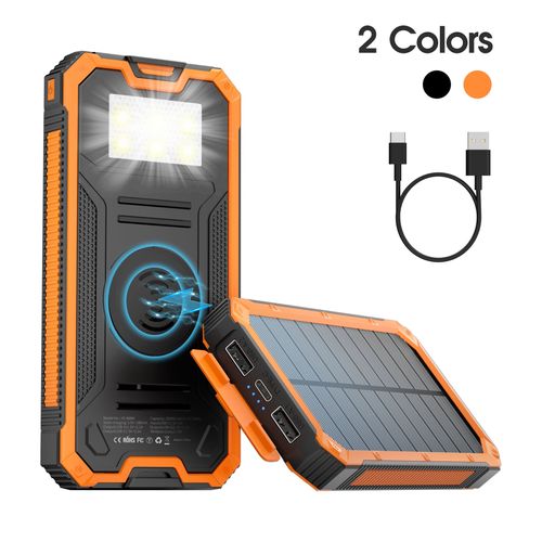Outdoor waterproof wireless charging solar power bank 20000mAh fast charging emergency portable power bank