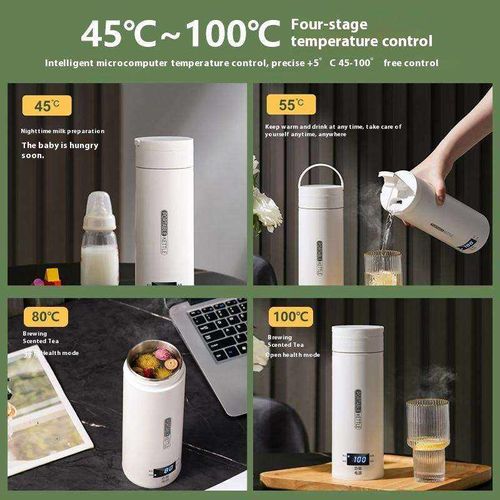 Intelligent Heating Electric Water Cup Integrated Insulation Cup Portable Travel Temperature Adjustment Kettle Heating Cup 400ml