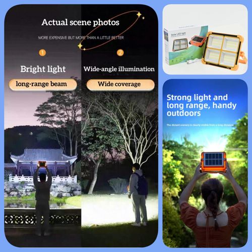 OTHC PT-LYD03 Solar LED Flood Light for Outdoor Rechargeable IP66 Portable Super Bright Power Outage Emergency Camping ABS