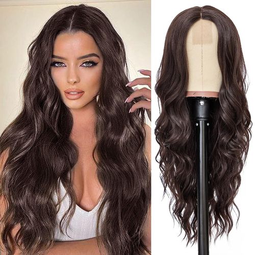 European American Women's Lace Front Wig Small Transparent High Temperature Fiber Lace 180% Density Long Curly Hair Natural Soft