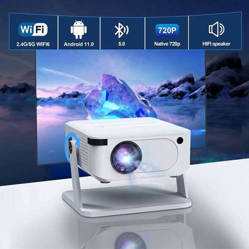 Newest HA109 Household Portable HD Home Theater Projector 720P LCD Bedroom &Dormitory Mini Android 11 Wireless PTZ Projector