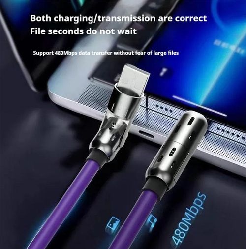 Universal Portable 4 in 1 Data Cable 5A 240W 65W 27W Tipo C Cables Soft Silicone RGB Light Zinc Alloy Super Fast Charging Cable