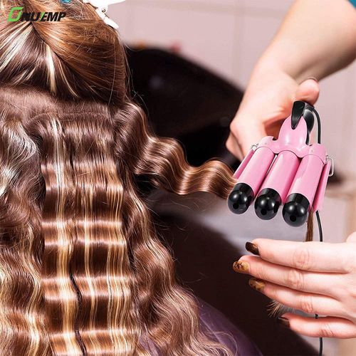 Auto RotatingHair Curling Iron 3 Barrel Hair Curling Iron Hair Crimper Big Wave Curling Crimping Iron Deep Waver Hair Curler