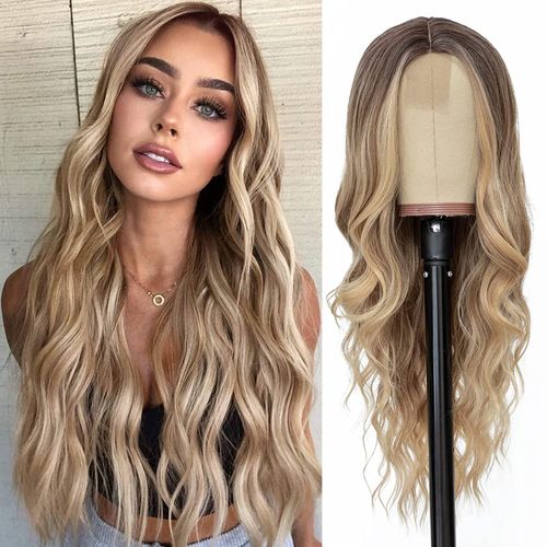 European American Women's Lace Front Wig Small Transparent High Temperature Fiber Lace 180% Density Long Curly Hair Natural Soft