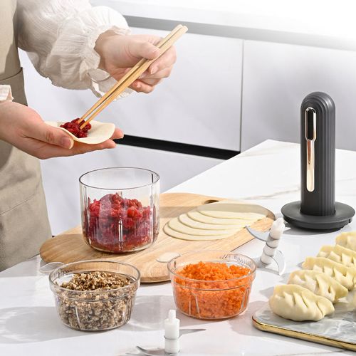 Handheld Electric Food Chopper 4 Bowls for Separate Ingredients Easy to Organize