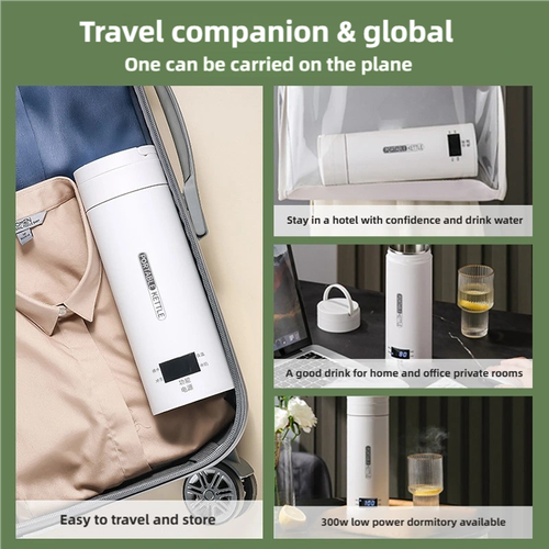 Intelligent Heating Electric Water Cup Integrated Insulation Cup Portable Travel Temperature Adjustment Kettle Heating Cup 400ml