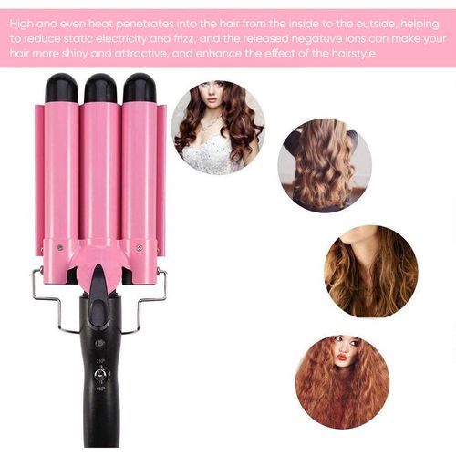 Auto RotatingHair Curling Iron 3 Barrel Hair Curling Iron Hair Crimper Big Wave Curling Crimping Iron Deep Waver Hair Curler