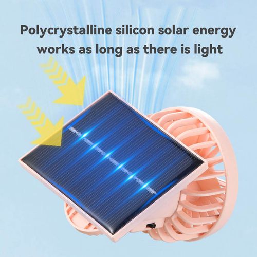 Hot Selling Mini Portable 3 Speeds Clip-on Fan Table Outdoor Sun Bucket Hat Solar Panel Powered Charging Fan