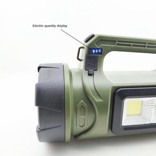 Customizable Factory Outdoor Searchlight Super Bright Long-Range Waterproof ABS Body Rechargeable Via USB Solar-Indoor Outdoor