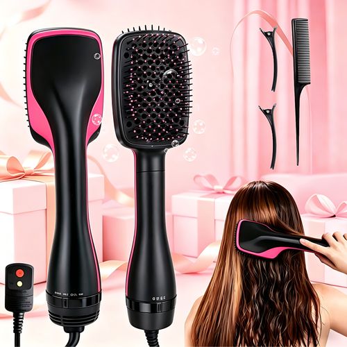 2in1 Hot Air Brush, Dry Curl Straighten Hair