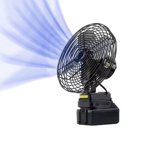 Portable 48V  8 Inch Outdoor Camping Electric Fan Oscillating fan with two batteries