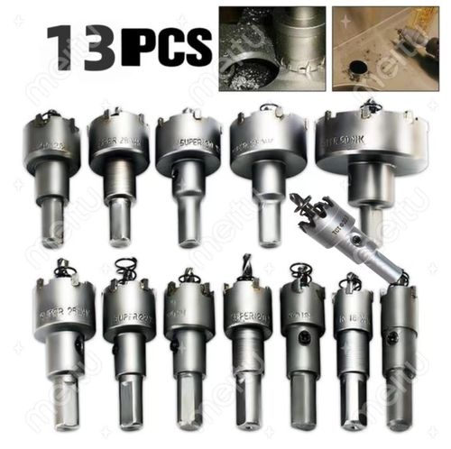 Drillpro 13Pcs 16mm-53mm Metal Hole Saw Tooth Kit Drill Bit Set Stainless Steel Alloy Wood Cutter Universal Metal Cutter Tool