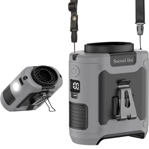 Mini USB Rechargeable LED Light Waist Fan 6000mAh Battery