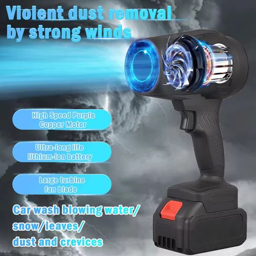 New 21V Turbo Fan Lithium Violent Leaf Blowing Water Blowing High Power Hair Dryer Mini Turbo Jet Fan Handheld Brushless Motor