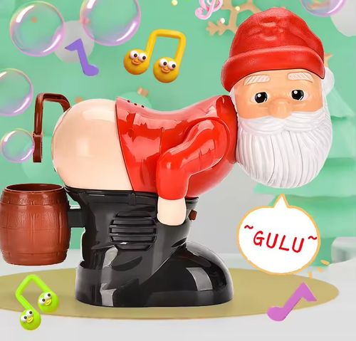 Funny Bubble Machine Santa Bubble Toy Electric Santa Blowing Bubbles with Music and Lights