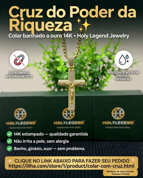 CRUZ DOURADA✨ESTOQUE ANGOLA!