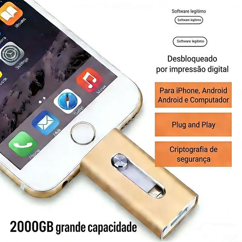 2TB Grande capacidade 3 em 1 USB(Envie o adaptador）