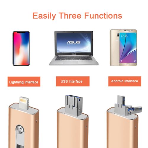 Grande capacidade 3 em 1 USB(Envie o adaptador）