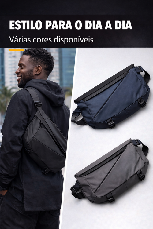 Bolsa Crossbody Impermeável para Homens, Bolsa de Peito Anti-Roubo, Ideal para Luanda, Entrega Grátis e Pagamento na Entrega