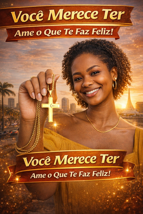 Colar Cruz Jesus Masculino