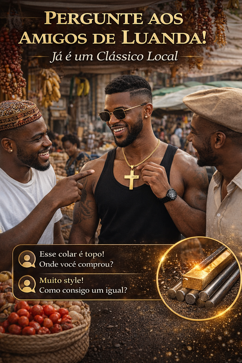 Colar Cruz Jesus Masculino