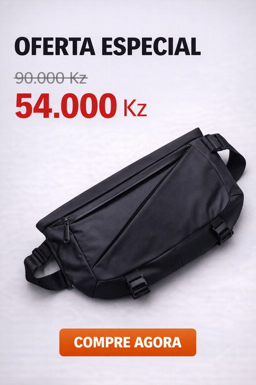 Bolsa Crossbody Impermeável para Homens, Bolsa de Peito Anti-Roubo, Ideal para Luanda, Entrega Grátis e Pagamento na Entrega