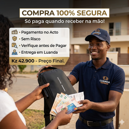 Mala Peito Anti-Furto Impermeável para Homem | Nylon Durável | Luanda e Todo Angola