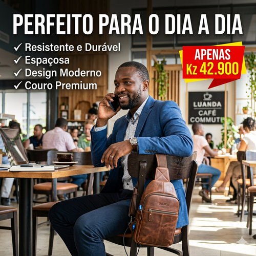 Mala Peito Anti-Furto Impermeável para Homem | Nylon Durável | Luanda e Todo Angola