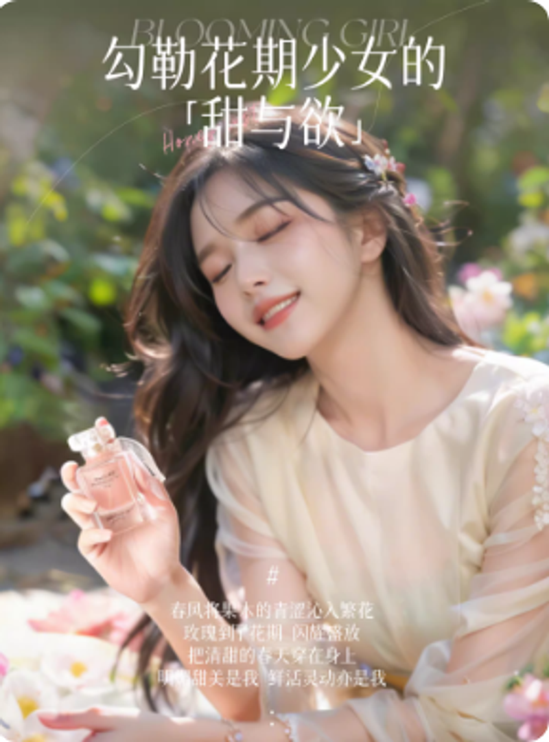 笛愛兒花期少女士鎏金玫瑰花果香水大牌正品持久淡香送生日禮盒物