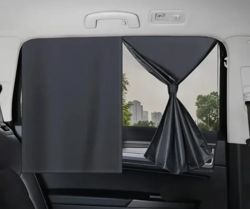 2PCS Car Magnetic Double-Layer Nylon Translucent Sun Shade, Rear Side Window Curtain Cover for Car, Automotive Exterior Sunshades, Sun Shade For Car, Magnetic Sunshades