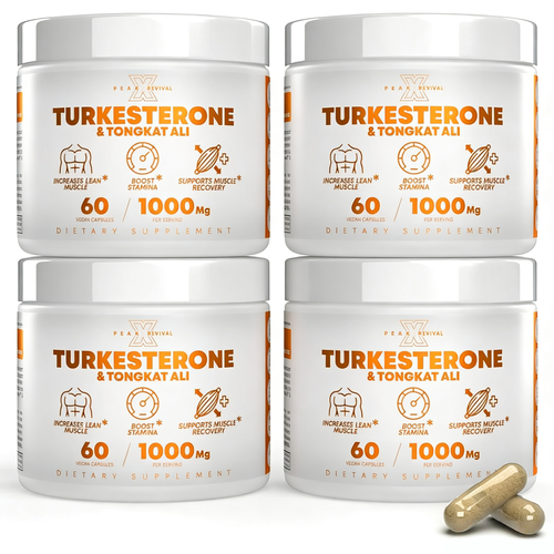Peak Revival-X Turkesterone + Tongkat Ali + Colostrum – Testosterone, Muscle Growth & Energy Support – 60 Capsules
