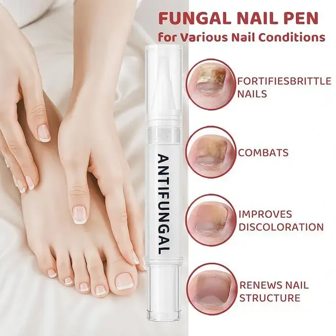 Strength Nail Renewal Pen - Restores Clarity for Discolored, Thick & Damaged Nails - Easy Brush Applicator