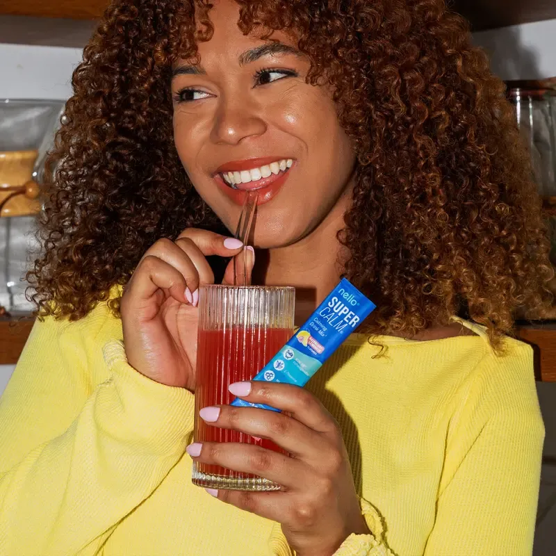 Nello Supercalm Calming Drink Mix with KSM-66 Ashwagandha Vitamin D3 Magnesium & L-Theanine Supports Cortisol Balance Mood Sleep 20 Servings Travel Packets Dietary Supplement