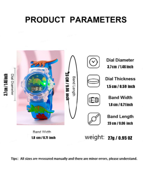 Cute Cartoon Dinosaur Pattern Digital Watch, Fashionable Luminous Watch for Kids, Trendy All-match & Exquisite Watch for Birthday Gift
