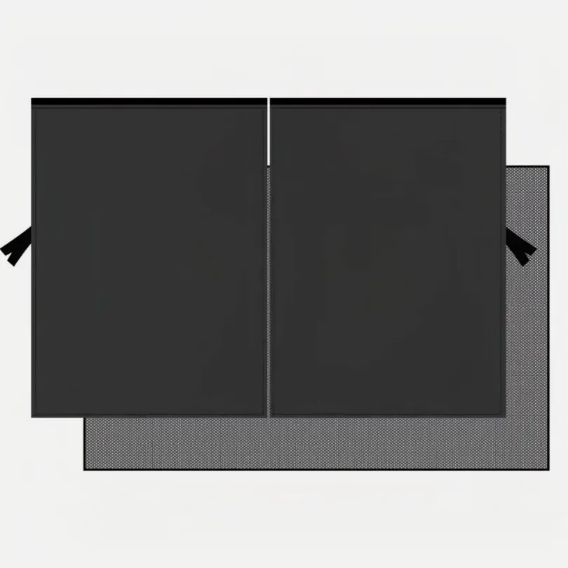 2PCS Car Magnetic Double-Layer Nylon Translucent Sun Shade, Rear Side Window Curtain Cover for Car, Automotive Exterior Sunshades, Sun Shade For Car, Magnetic Sunshades