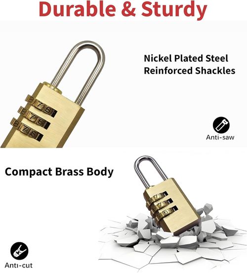 All-Brass Combination Padlock | Keyless, Long-Lasting Security